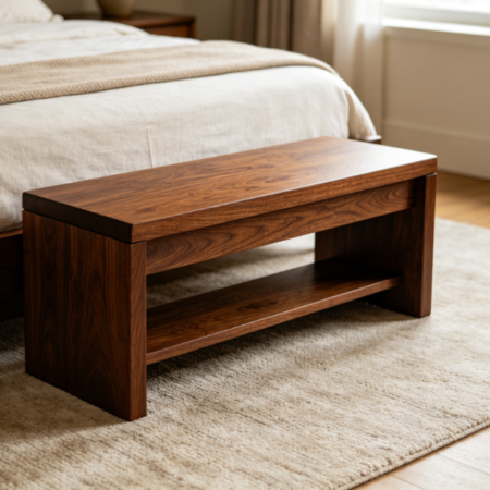 Classic Wooden Bedroom Footboard Bench